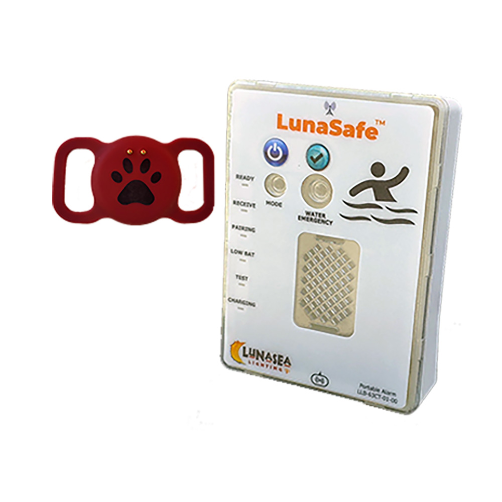 Lunasea Water Activated Pet Safety RF Transmitter w/Rechargeable Alarm Receiver - Red Lunasea Water Activated Pet Safety RF Transmitter w/Rechargeable Alarm Receiver - Red