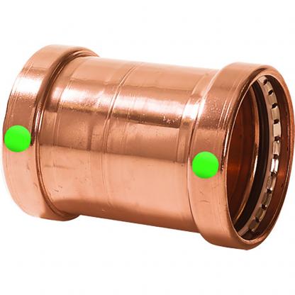 Viega ProPress 2-1/2" Copper Coupling w/o Stop - Double Press Connection - Smart Connect Technology