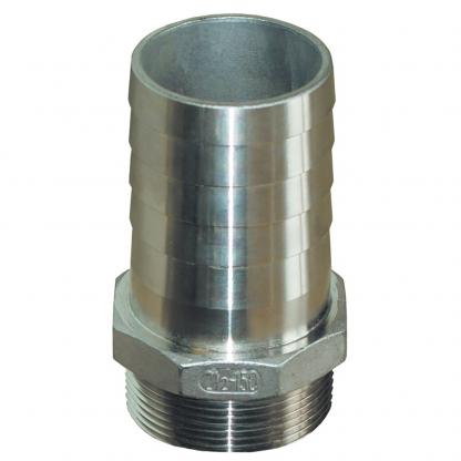 GROCO 1" NPT x 1" ID Stainless Steel Pipe to Hose Straight Fitting