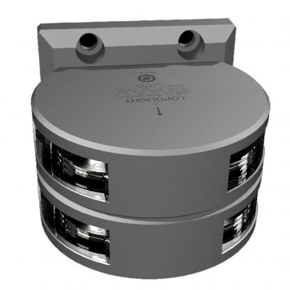 Lopolight Series 201-011 - Double Stacked Masthead Light - 3NM - Vertical Mount - White - Silver Housing