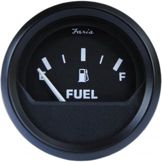 Faria Euro Black 2" Fuel Level Gauge - Metric