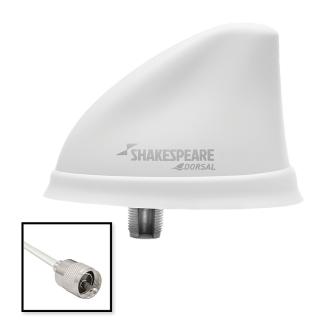 Shakespeare Dorsal Antenna White Low Profile 26' RGB Cable w/PL-259