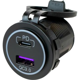 Sea-Dog USB 3.0 & USB-C Power Socket w/Out Light