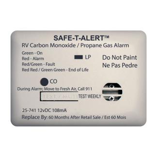 Safe-T-Alert 25 Series Surface Mount Dual Carbon Monoxide/Propane Alarm - 12V Hardwire - White