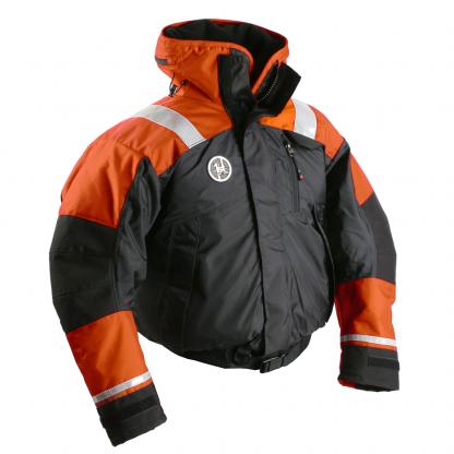 First Watch AB-1100 Flotation Bomber Jacket - Hi-Vis Orange/Black - Large