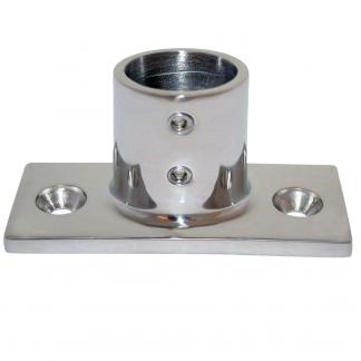 Whitecap ⅞" O.D. 90° 2-Hole Rectangle Base SS Rail Fitting