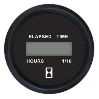 Faria Euro Black 2" Digital Hourmeter Gauge