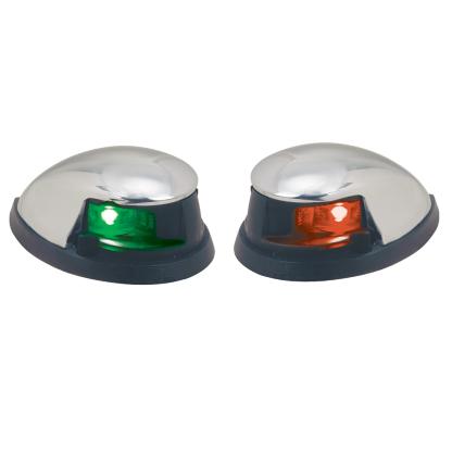 Perko Red/Green Horizontal Mount Side Lights - Pair - Chrome Plated Zinc