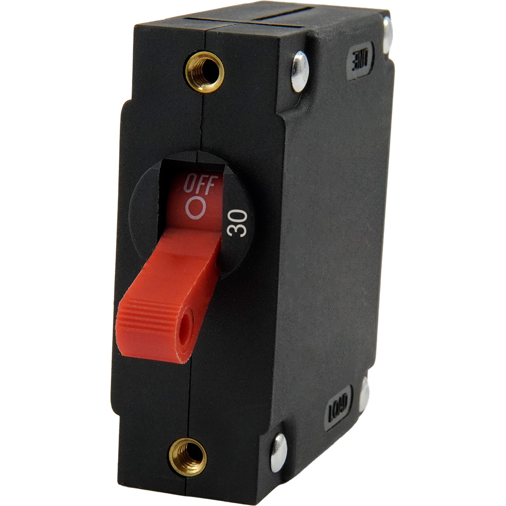 Egis A Series Red Toggle Panel Mount Circuit Breaker - Single Pole 30A Egis A Series Red Toggle Panel Mount Circuit Breaker - Single Pole 30A