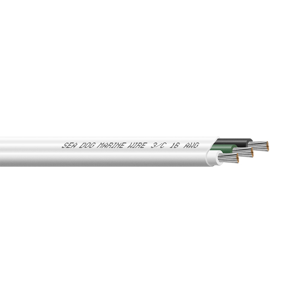 Sea-Dog 16/3 AWG Flat Triplex Wire - White/Green/Black - 100' Sea-Dog 16/3 AWG Flat Triplex Wire - White/Green/Black - 100'