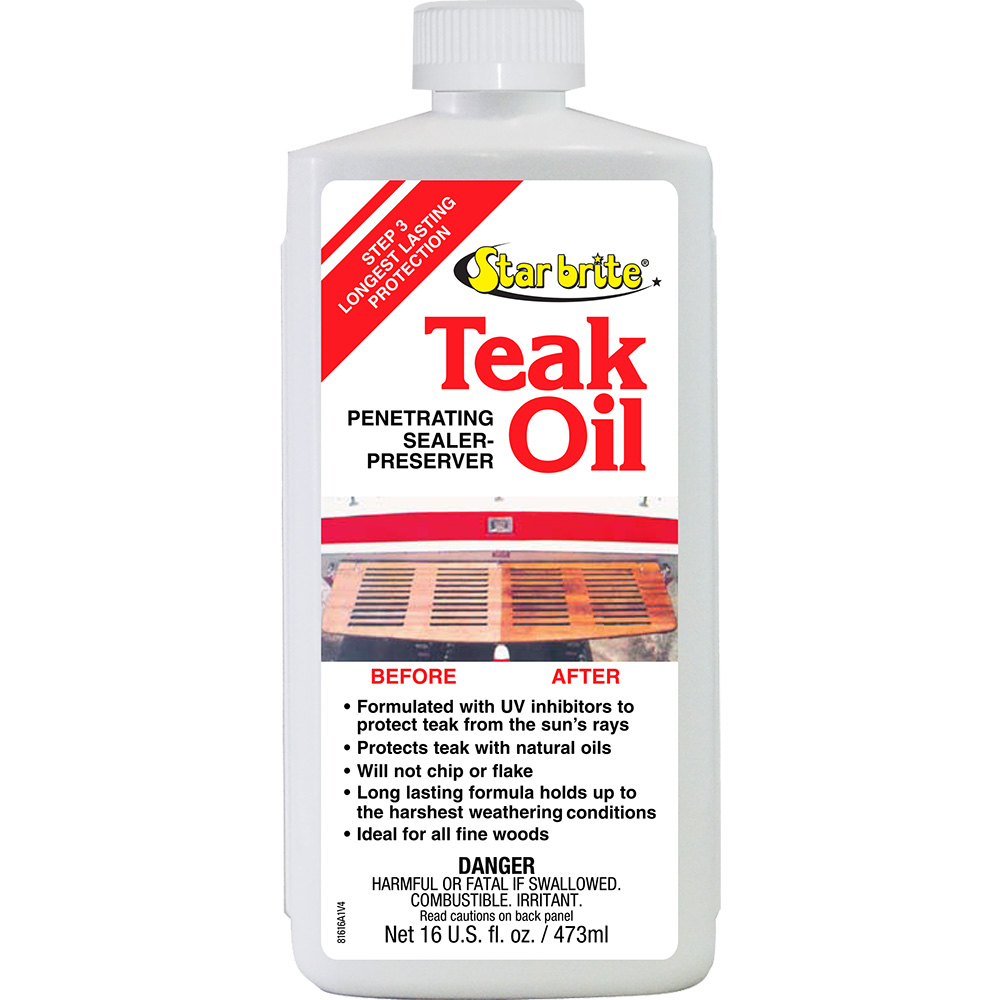 Star brite Teak Oil - Long Lasting, Penetrating, Sealer, & Preserver w/UV Inhibitors - 16 oz Star brite Teak Oil - Long Lasting, Penetrating, Sealer, & Preserver w/UV Inhibitors - 16 oz