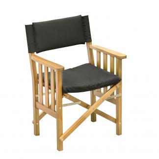 Whitecap Director's Chair II w/Black Cushion - Teak