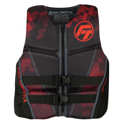 Full Throttle Men's Rapid-Dry Flex-Back Life Jacket - 3XL - Black/Red