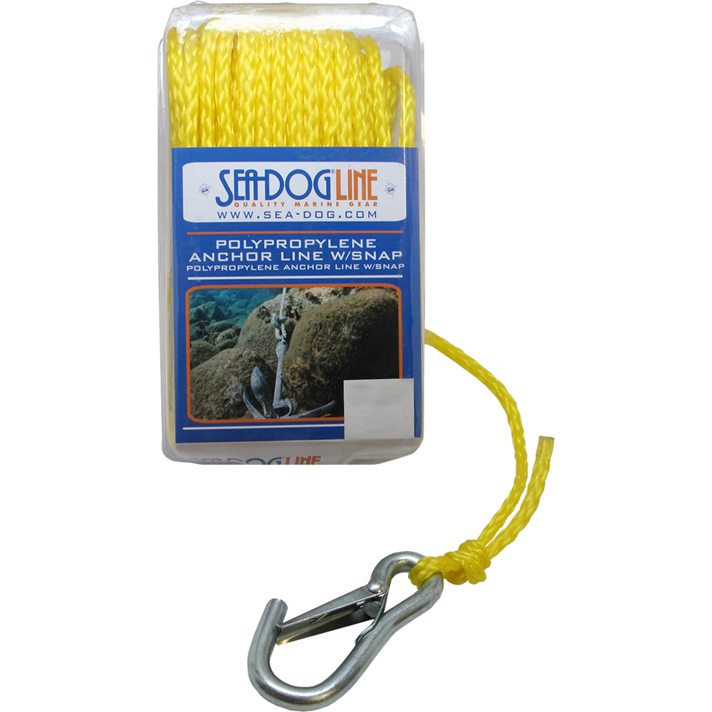 Sea-Dog Poly Pro Anchor Line w/Snap - 1/4" x 50' - Yellow Sea-Dog Poly Pro Anchor Line w/Snap - 1/4" x 50' - Yellow