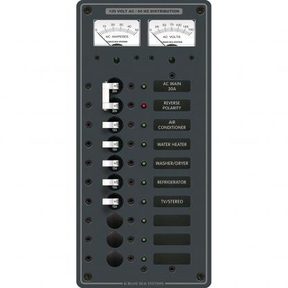 Blue Sea 8074 AC Main +8 Positions Toggle Circuit Breaker Panel - White Switches