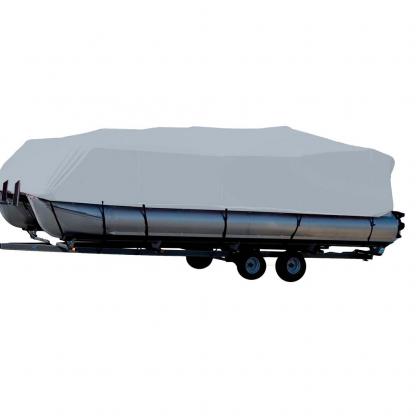 Carver Sun-DURA® Styled-to-Fit Boat Cover f/16.5' Pontoons w/Bimini Top & Rails - Grey