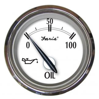 Faria Newport SS 2" Oil Pressure Gauge - 0 to 100 PSI