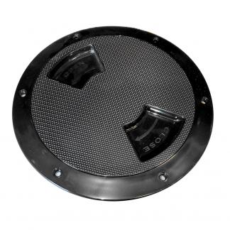 Sea-Dog Quarter-Turn Textured Deck Plate w/Internal Collar - Black - 6"