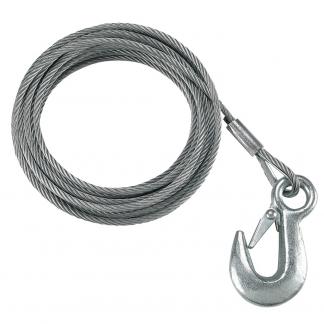 Fulton 7/32" x 50' Galvanized Winch Cable and Hook - 5,600 lbs. Breaking Strength