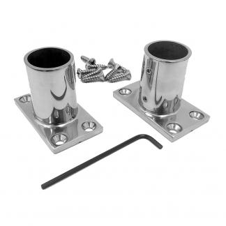 NavPod Stainless Steel Feet f/1.25″ Diameter AngleGuards or Stanchion Kits (Rectangular Base) w/Hardware