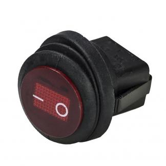 HEISE Rocker Switch - Illuminated Red Round - 5-Pack