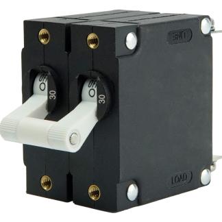 Egis A Series White Toggle Panel Mount Circuit Breaker - Dual Pole 30A
