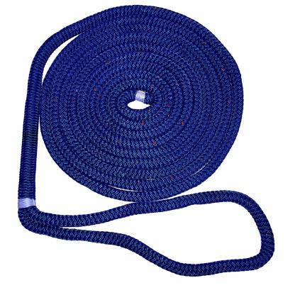 New England Ropes 3/8" Double Braid Dock Line - Blue w/Tracer - 15'