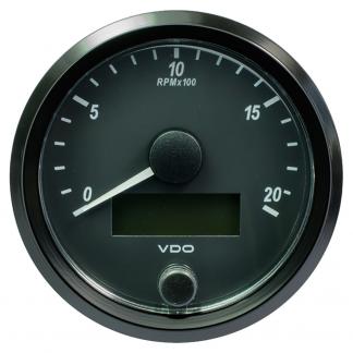 VDO SingleViu 80mm (3-1/8") Tachometer - 2000 RPM