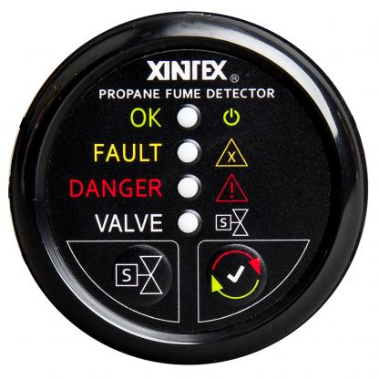 Fireboy-Xintex Propane Fume Detector w/Automatic Shut-Off & Plastic Sensor - No Solenoid Valve - Black Bezel Display