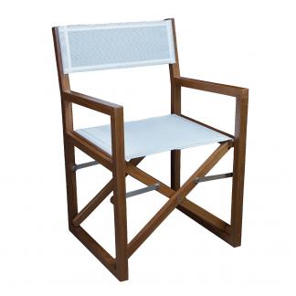 Whitecap Director's Chair w/White Batyline Fabric - Teak