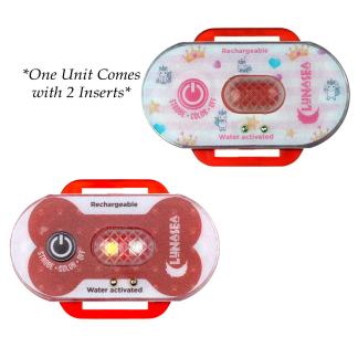 Lunasea Child/Pet Safety Water Activated Strobe Light - Red Case, Blue Attention Light