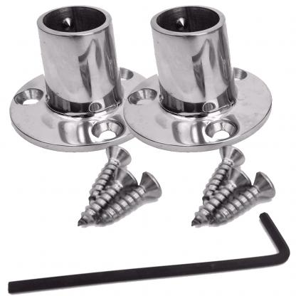 NavPod Feet Pair Kit – Stainless Steel Feet for 1″ Diameter Tubing (Circular Base)