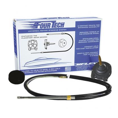 Ufelx Fourtech 20' Black Mach Rotary Steering System w/Helm, Bezel & Cable