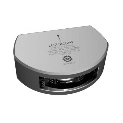 Lopolight Series 301-006 - Stern Light w/Deck Light - 2NM - Vertical Mount - White - Silver Housing