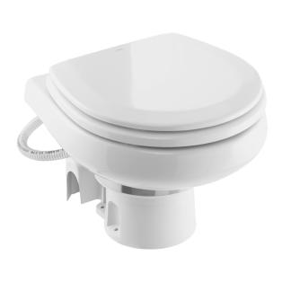 Dometic™ MasterFlush 7260 White Electric Macerating Toilet w/Orbit Base - Raw Water - 12V