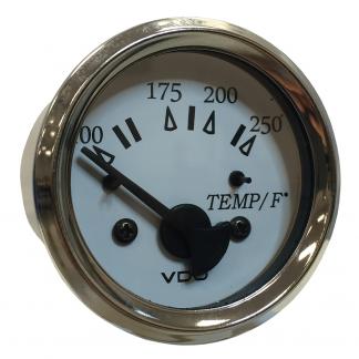 VDO Cockpit Marine 52MM (2-1/16") Water Temp. Gauge - 0-250°F - White Dial/Chrome Bezel