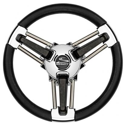 Schmitt & Ongaro Burano Wheel 14" 3/4" Tapered Shaft Black Polyurethane w/Stainless Spoke Includes Center Cap/Nut
