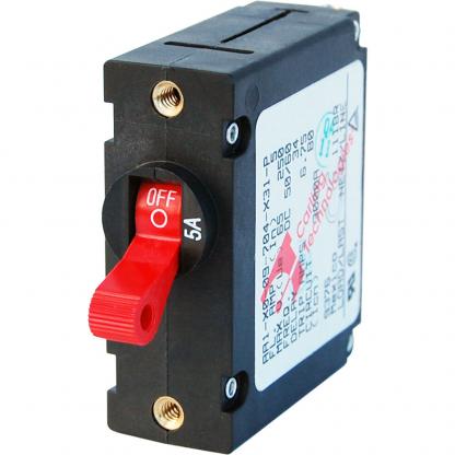 Blue Sea 7201 AC/DC Single Pole Magnetic World Circuit Breaker  -  5 AMP