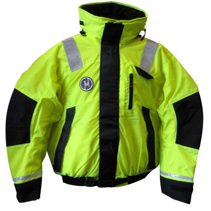 First Watch AB-1100 Flotation Bomber Jacket - Hi-Vis Yellow/Black - Large