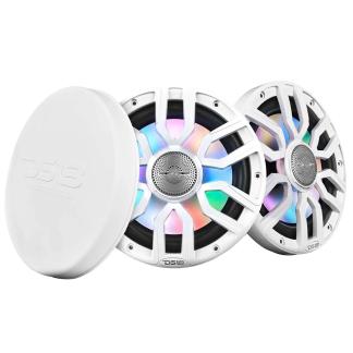 DS18 8" 2-Way Coaxial Marine Speakers w/Digital LED Lights & Bullet Tweeter - White - 175W, 4-Ohm