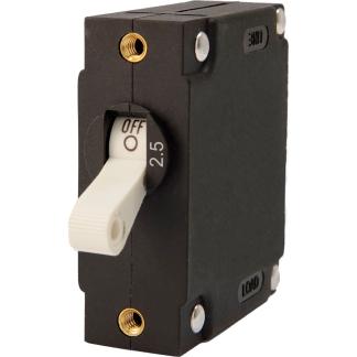 Egis A Series White Toggle Panel Mount Circuit Breaker - Single Pole 2.5A