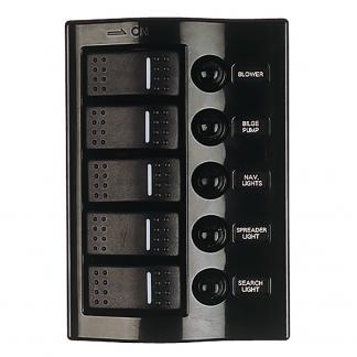 Sea-Dog Nylon Circuit Breaker Panel - 5 Circuit - Wave Style