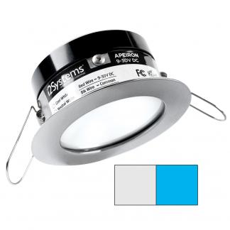 i2Systems Apeiron PRO A503 - 3W Spring Mount Light - Round - Cool White & Blue - Brushed Nickel Finish