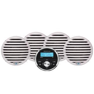 Aquatic AV Economy Gauge Stereo/Speakers Kit - White