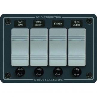 Blue Sea 8262 Waterproof Panel 4 Position - Slate Grey