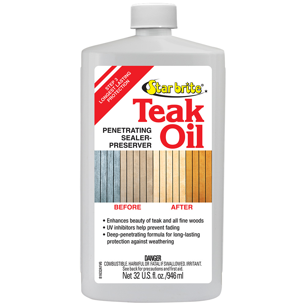 Star Brite Teak Oil - Long Lasting, Penetrating, Sealer, & Preserver w/UV Inhibitors - 32 oz Star Brite Teak Oil - Long Lasting, Penetrating, Sealer, & Preserver w/UV Inhibitors - 32 oz
