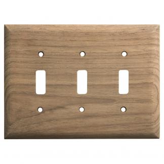 Whitecap Teak 3-Toggle Switch/Receptacle Cover Plate