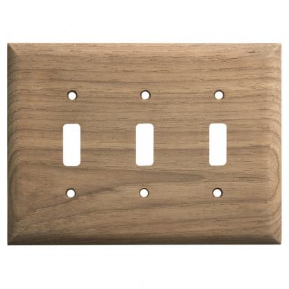 Whitecap Teak 3-Toggle Switch/Receptacle Cover Plate
