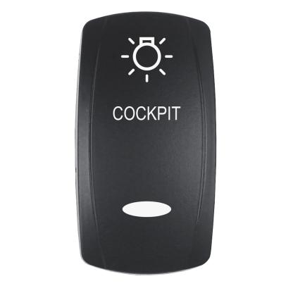 Pacer Actuator - 'COCKPIT' f/V Series Contura Switches - Black - Laser Etched (Top/Bottom Light)