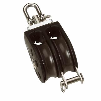 Barton Size 2 35mm Plain Bearing Pulley Block Double Swivel & Becket